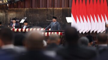 Presiden Prabowo menyampaikan pidato RAPBN 2026 dengan target APBN sehat tanpa defisit. (Dok. Tim Media Prabowo)

